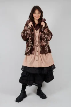 Jacket in Velour Fleur Chocolat