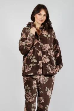Jacket in Velour Fleur Chocolat