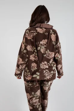 Jacket in Velour Fleur Chocolat