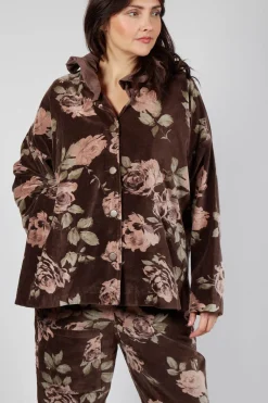 Jacket in Velour Fleur Chocolat