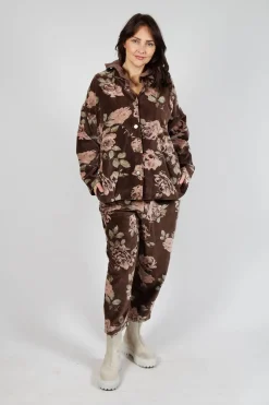 Jacket in Velour Fleur Chocolat