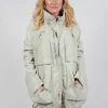 Jacket with Bleached Stitching in Eraser