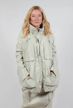 Jacket with Bleached Stitching in Eraser