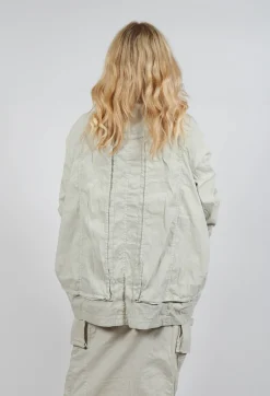 Jacket with Bleached Stitching in Eraser