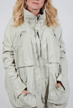 Jacket with Bleached Stitching in Eraser