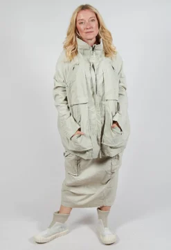 Jacket with Bleached Stitching in Eraser