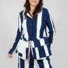 Jacket with Feature Pockets in Navy Print