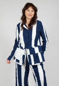 Jacket with Feature Pockets in Navy Print
