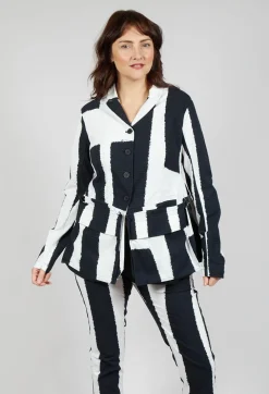 Jacket with Feature Pockets in Black Print