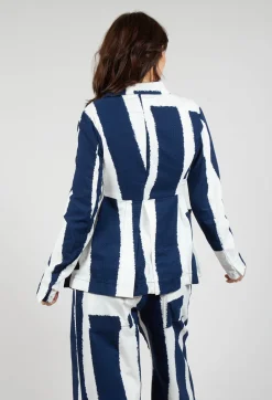 Jacket with Feature Pockets in Navy Print