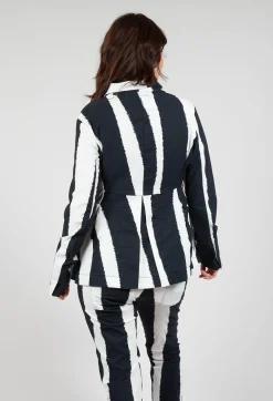 Jacket with Feature Pockets in Black Print