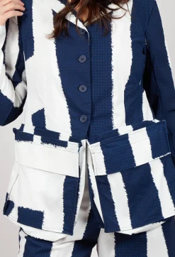 Jacket with Feature Pockets in Navy Print