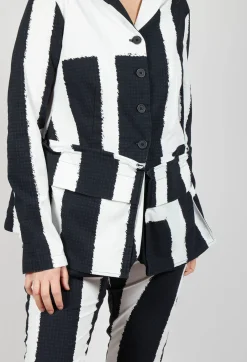 Jacket with Feature Pockets in Black Print