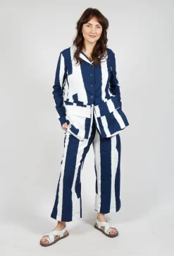 Jacket with Feature Pockets in Navy Print