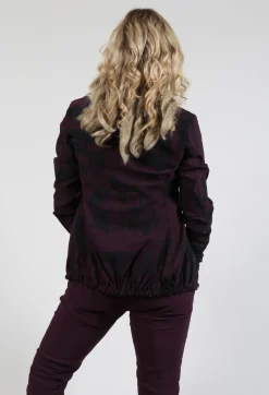 Jacket with Gathered Hem in Ruby Comic