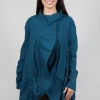 Jacket with High Low Peplum Hem in Ink