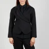 Jacket with Wrap Over Front in Nero