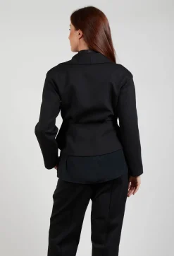 Jacket with Wrap Over Front in Nero