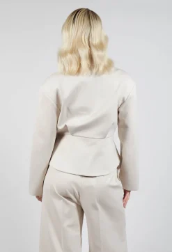 Jacket with Wrap Over Front in Sandshell