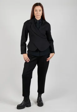 Jacket with Wrap Over Front in Nero