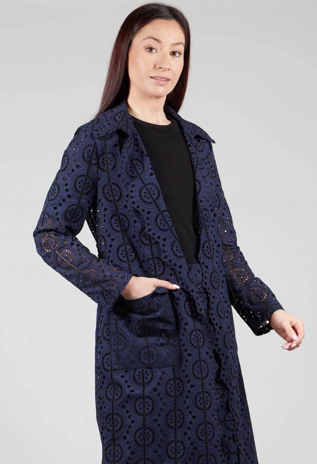 Jacket Wrap Dress in Blue