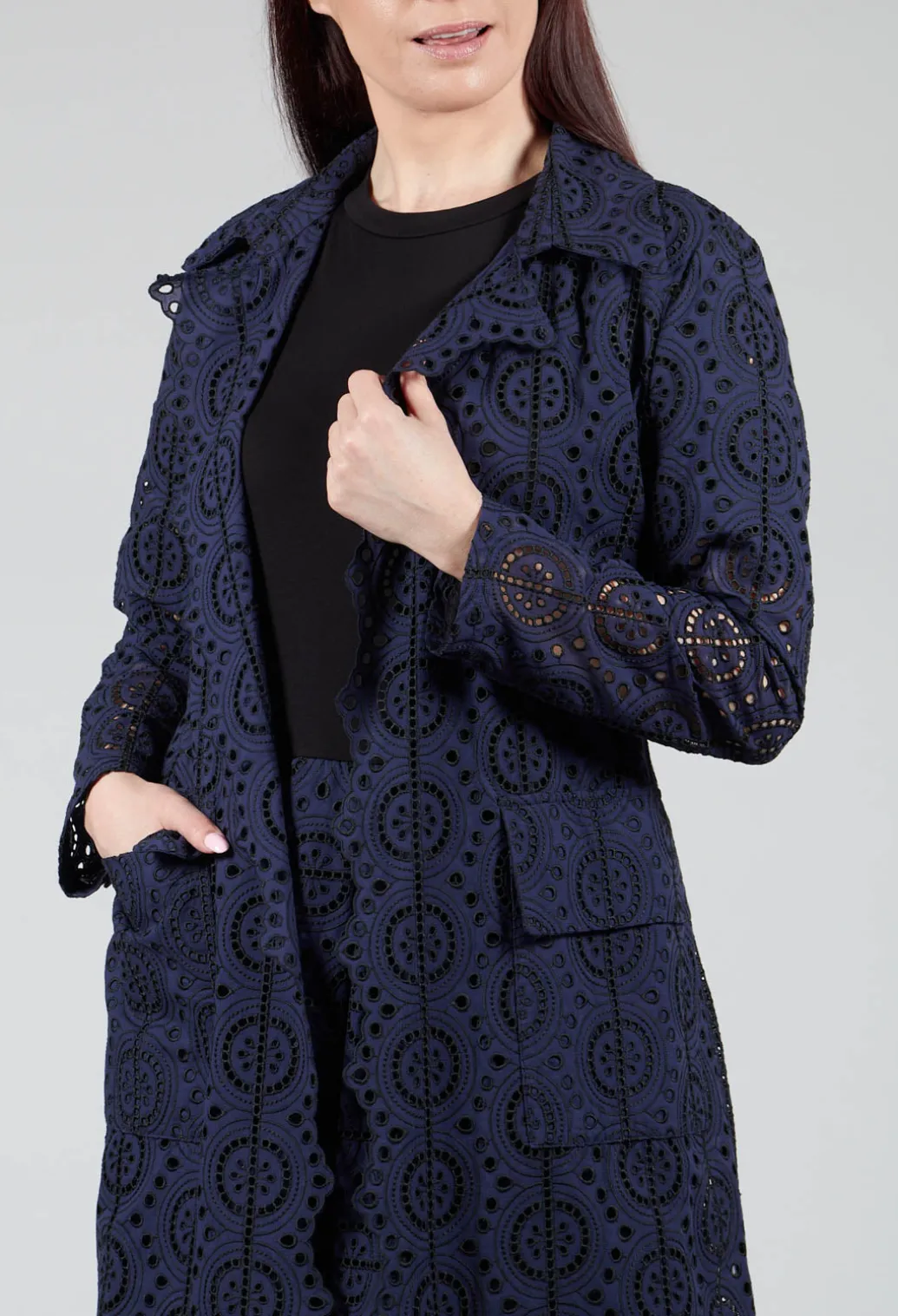 Jacket Wrap Dress in Blue