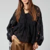 Jacquard Check Blouse in Black