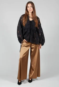 Jacquard Check Blouse in Black
