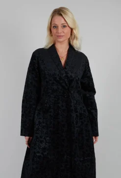 Jacquard Coat in Black