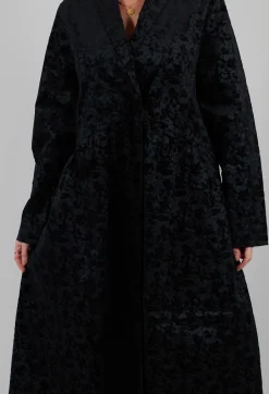 Jacquard Coat in Black