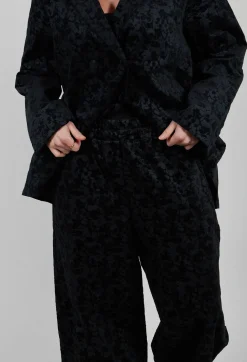 Jacquard Trousers in Black