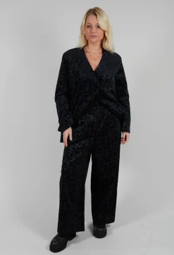 Jacquard Trousers in Black