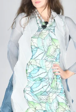 Jacqui Coat Long in Silver Denim