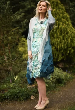 Jacqui Coat Long in Silver Denim