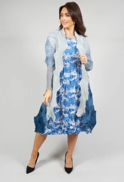 Jacqui Coat Long in Silver Denim