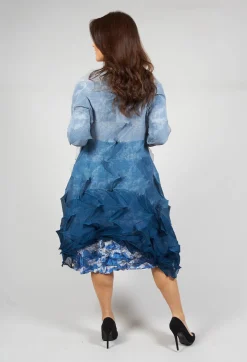 Jacqui Coat Long in Silver Denim