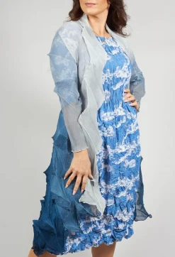 Jacqui Coat Long in Silver Denim