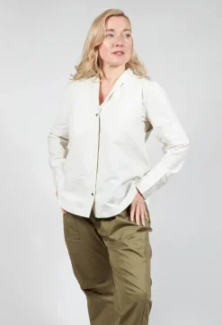 Jacy Shirt with Overlay Detail in White Clay