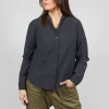 Jacy Shirt with Overlay Detail in Ardoise