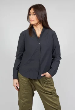 Jacy Shirt with Overlay Detail in Ardoise