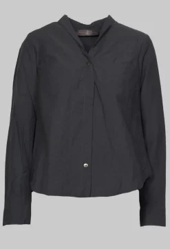 Jacy Shirt with Overlay Detail in Ardoise