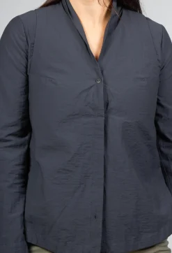 Jacy Shirt with Overlay Detail in Ardoise