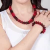 Jagged Ceramics Bracelet in Red Black