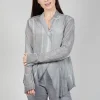 Jagged Silk Jacket in C.Coal 70% Cloud