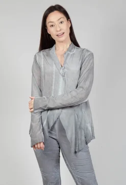 Jagged Silk Jacket in C.Coal 70% Cloud