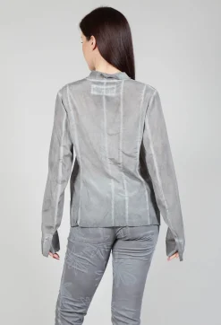 Jagged Silk Jacket in C.Coal 70% Cloud