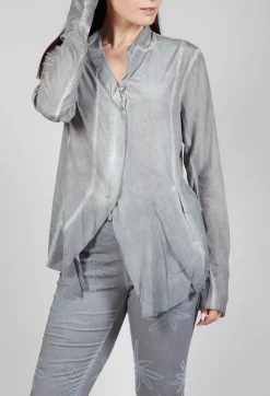 Jagged Silk Jacket in C.Coal 70% Cloud