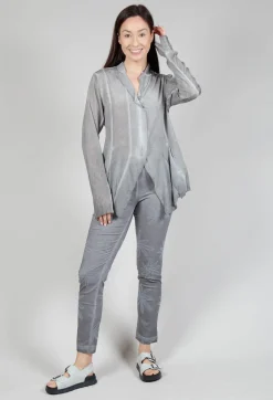Jagged Silk Jacket in C.Coal 70% Cloud