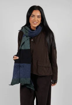Jagged Wool Scarf in Deep Ocean