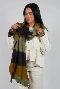 Jagged Wool Scarf in Deep Mustard